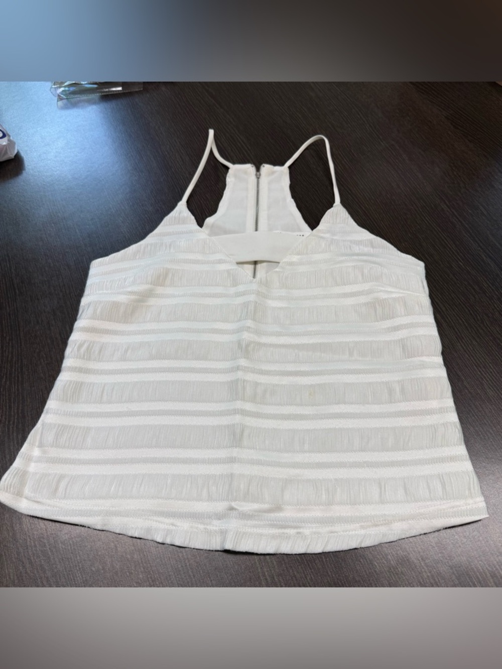 Endless Rose White Striped Racerback Cami Top